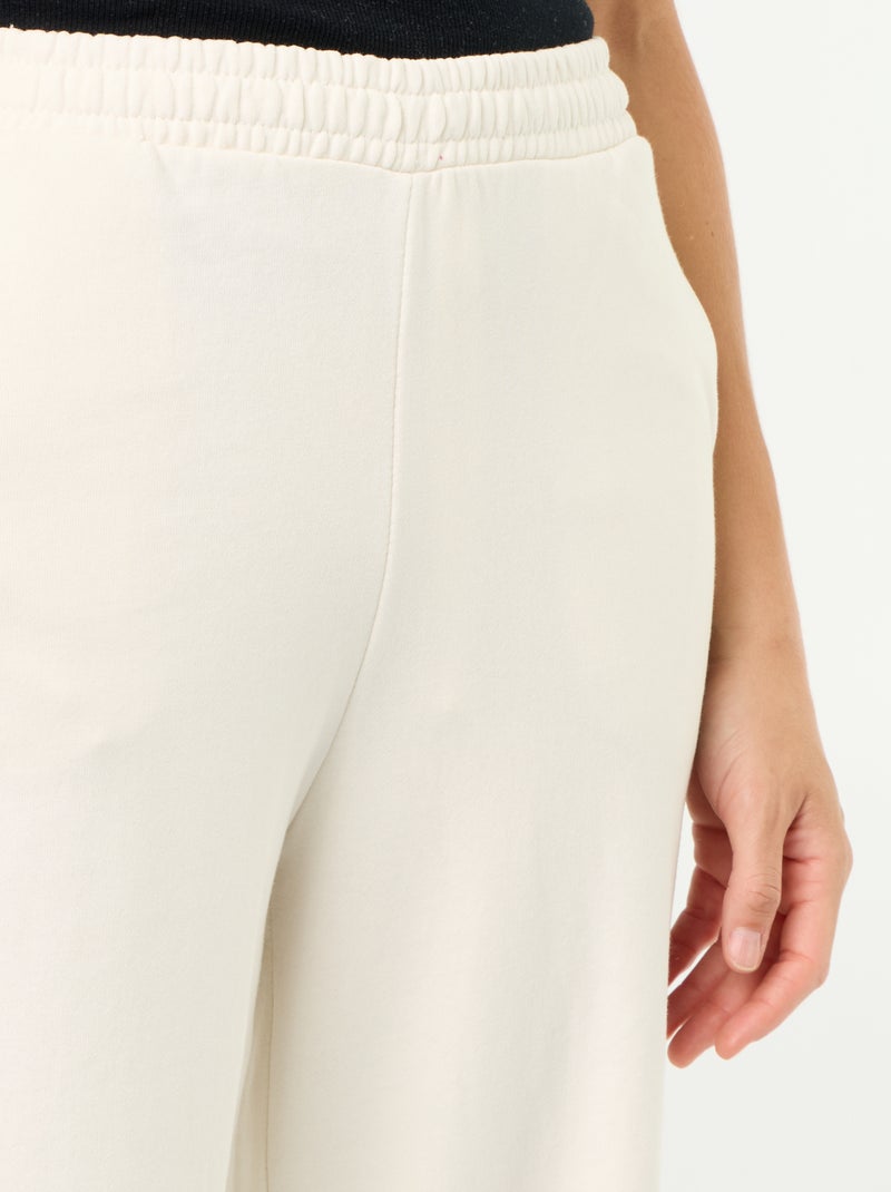 Weite Jogginghose aus schwerem Strick Blanc - Kiabi