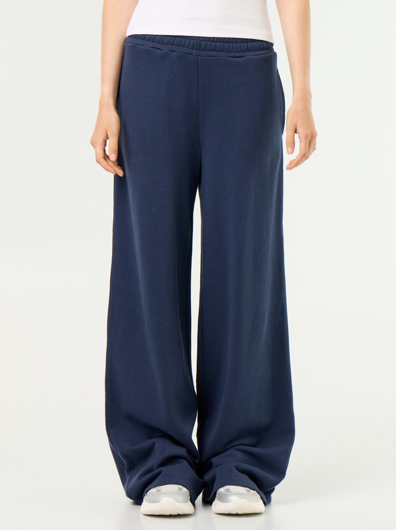Weite Jogginghose aus schwerem Strick Bleu - Kiabi