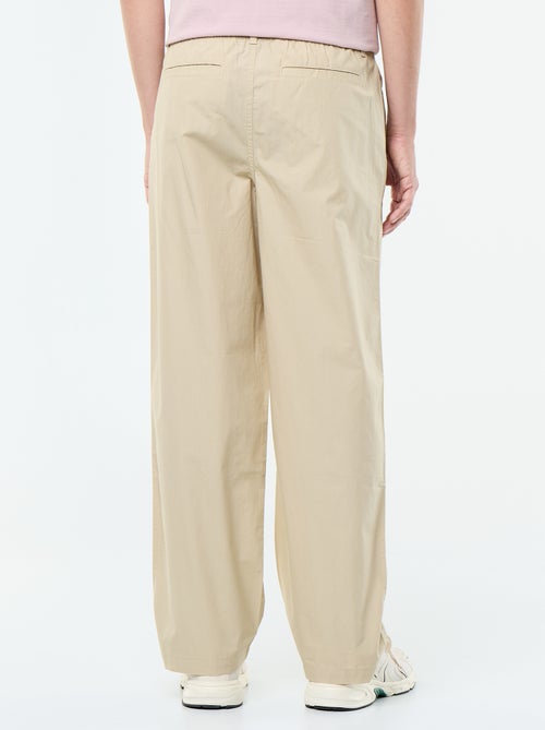 Weite Popeline-Hose unifarben - Kiabi
