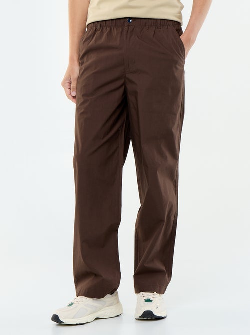 Weite Popeline-Hose unifarben - Kiabi