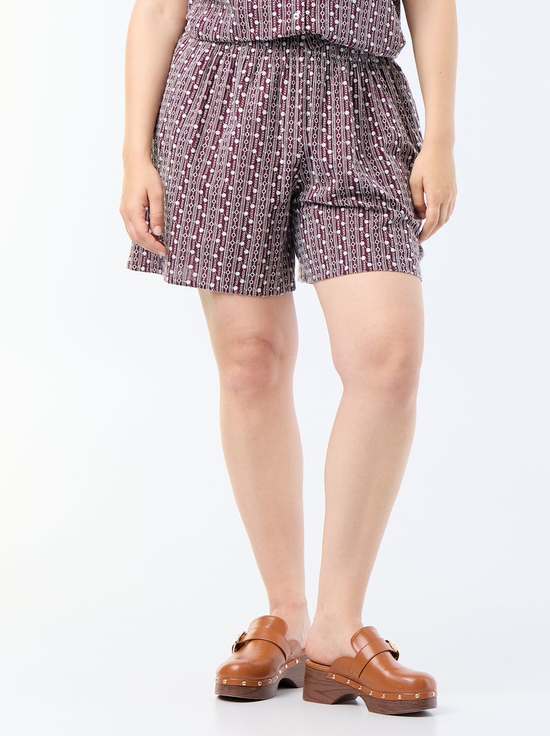 Weite Shorts mit Stickmustern Rosa - Kiabi