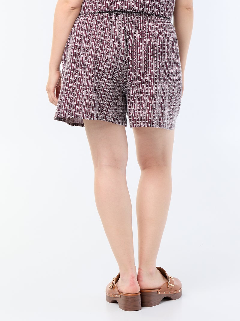 Weite Shorts mit Stickmustern Rosa - Kiabi
