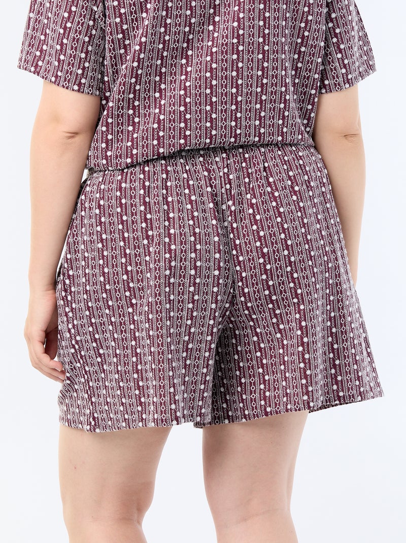 Weite Shorts mit Stickmustern Rosa - Kiabi