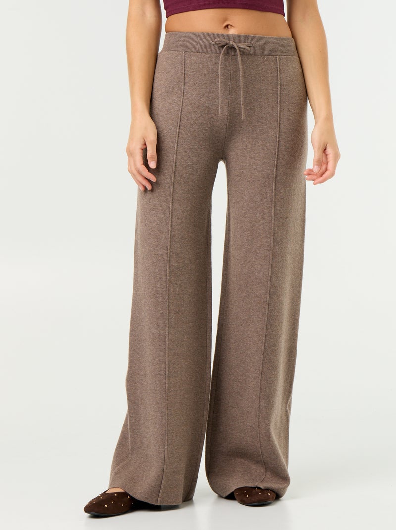 Weite Strickhose Beige - Kiabi
