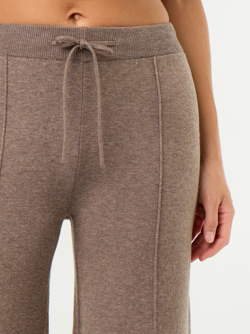 Weite Strickhose Beige - Kiabi