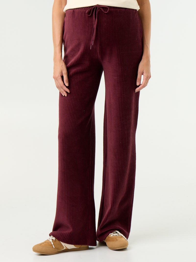 Weite Umstandshose aus Cord Bordeaux - Kiabi