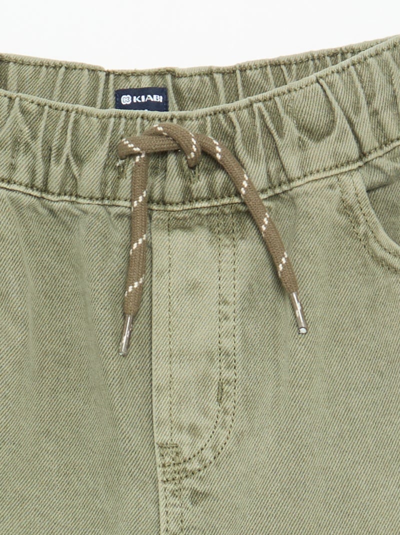 Weite unifarbene Hose Kaki - Kiabi