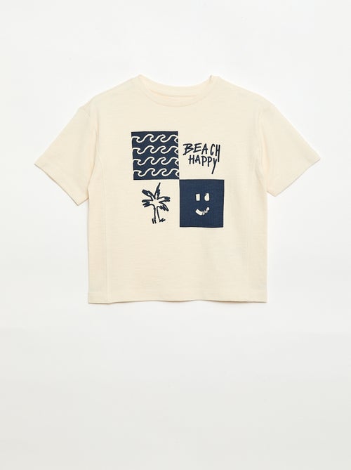 Weites Kurzarm-T-Shirt mit Print - Kiabi