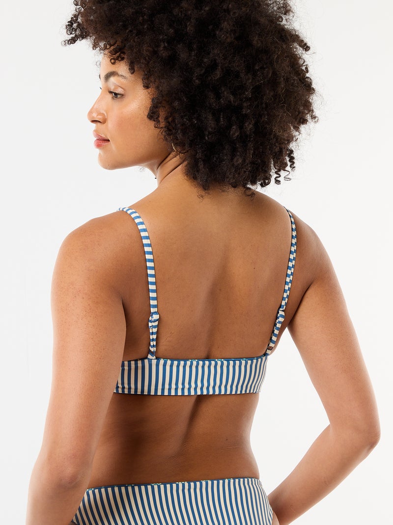 Wendbares bedrucktes Bikini-Triangel-Oberteil Blau - Kiabi