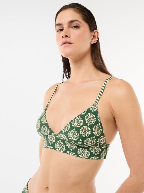 Wendbares bedrucktes Bikini-Triangel-Oberteil - Kiabi