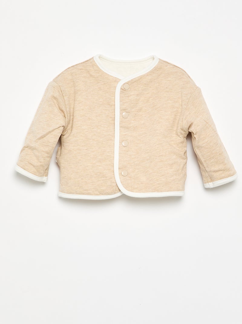 Wende-Steppjacke mit Druckknöpfen Blanc - Kiabi