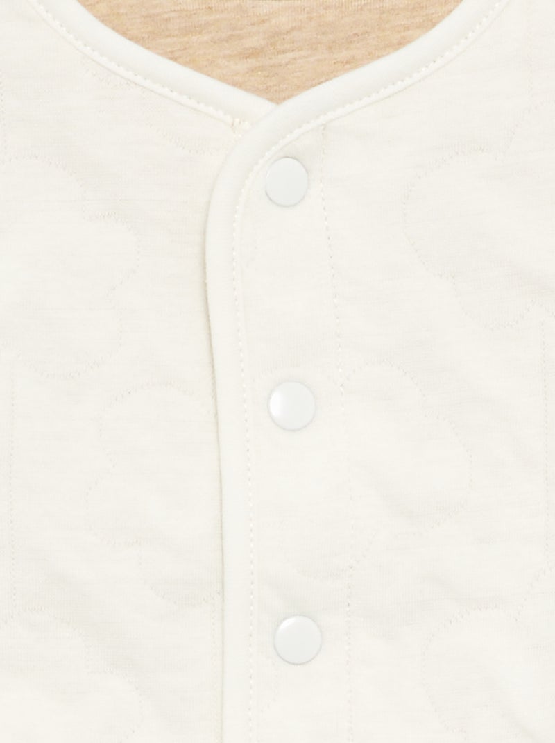 Wende-Steppjacke mit Druckknöpfen Blanc - Kiabi