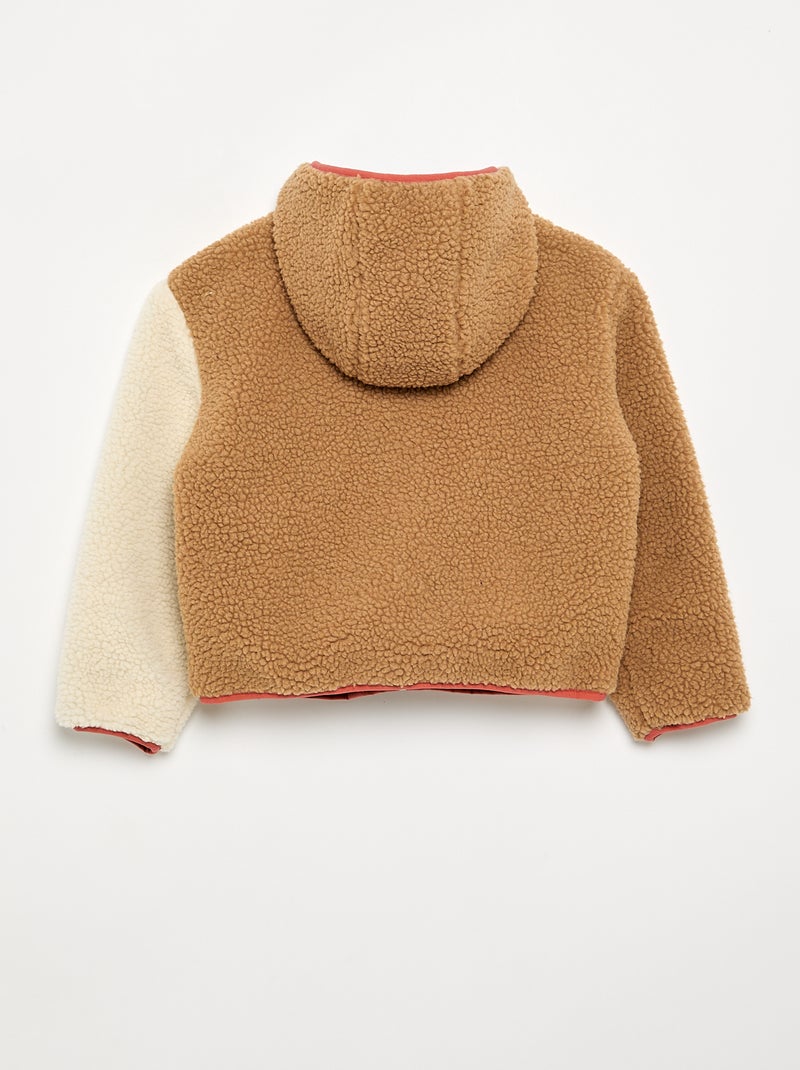 Wendejacke mit einer Seite in Lammfell-Optik Beige - Kiabi