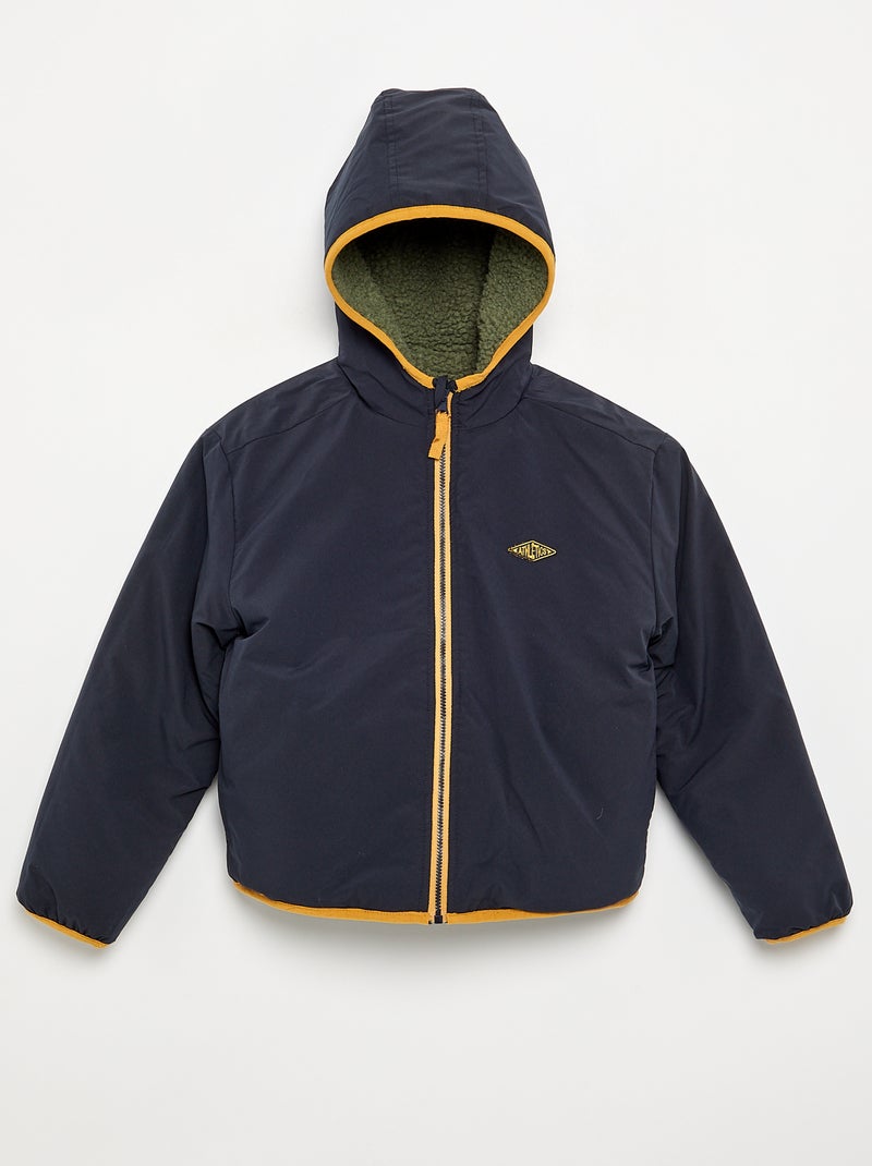 Wendejacke mit einer Seite in Lammfell-Optik Khaki - Kiabi