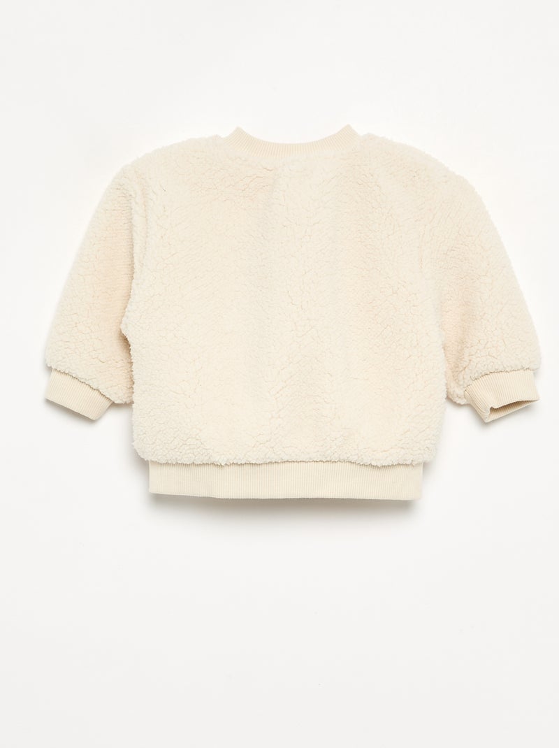 Weste aus Lammfell-Imitat Blanc - Kiabi