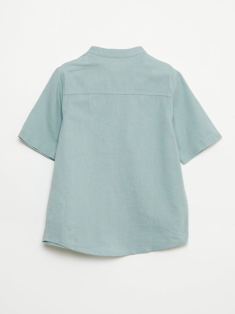 White Cotton Shirt Blue - Kiabi
