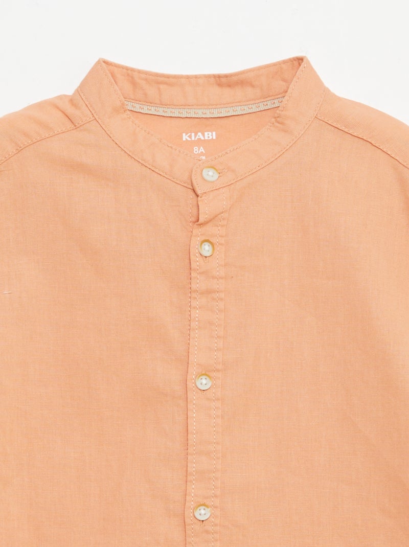 White Cotton Shirt Orange - Kiabi