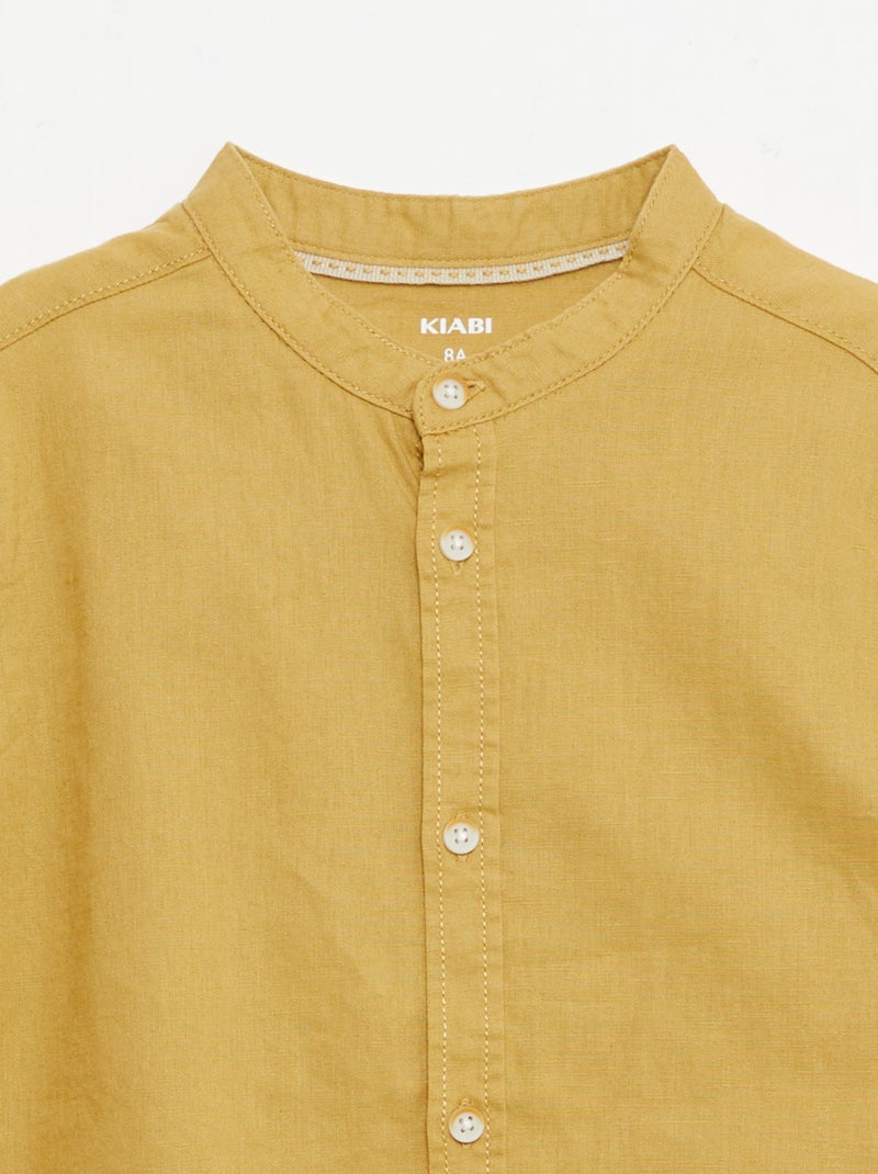 White Cotton Shirt Yellow - Kiabi