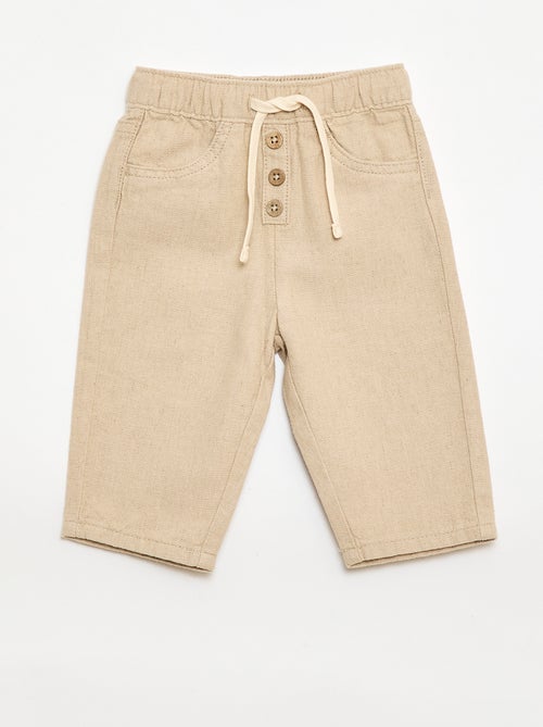White Trousers with Thin Stripes - Kiabi