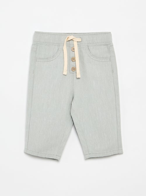 White Trousers with Thin Stripes - Kiabi