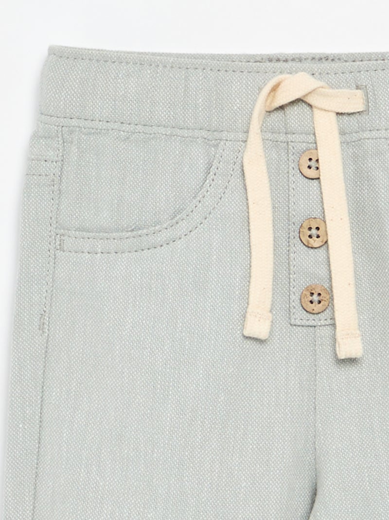 White Trousers with Thin Stripes Blue - Kiabi