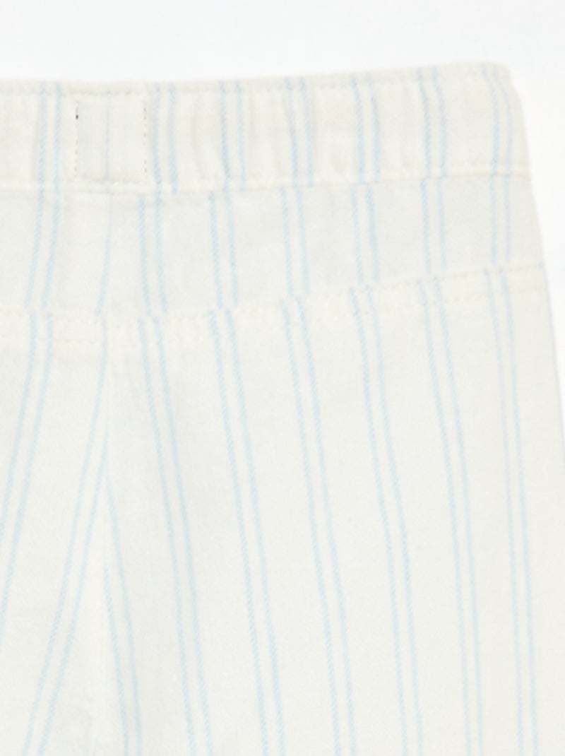 White Trousers with Thin Stripes White - Kiabi