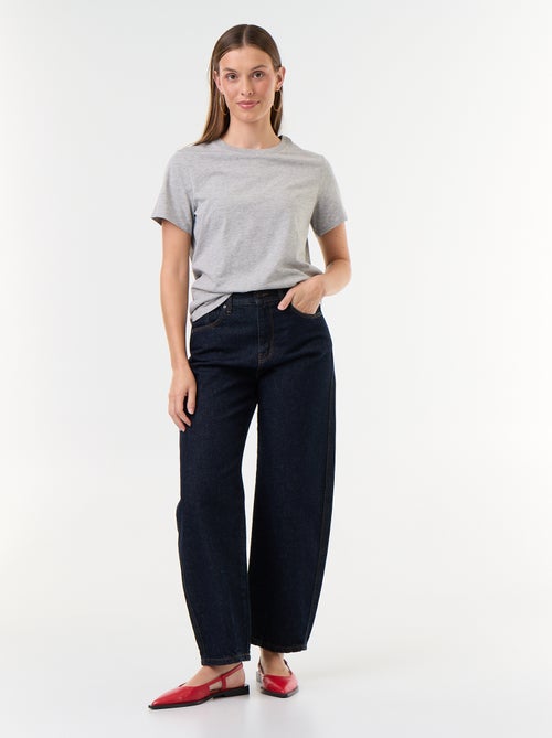 Wide barrel-leg denim pants - Kiabi