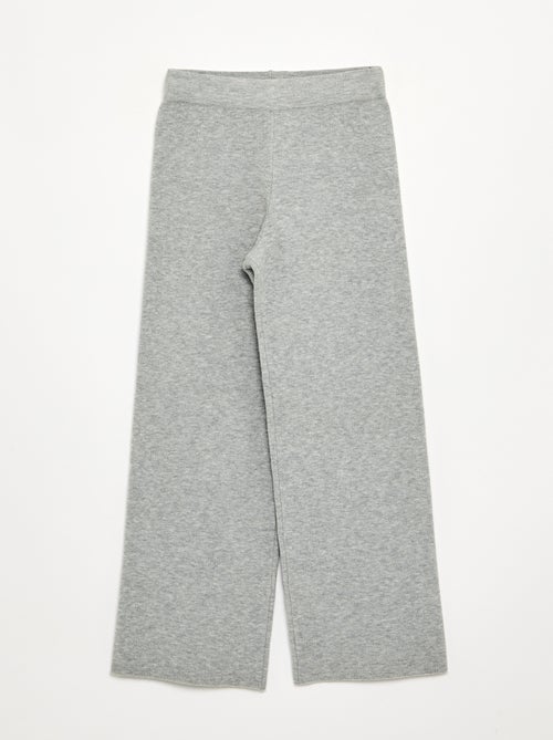 Wide compact knit trousers - Kiabi