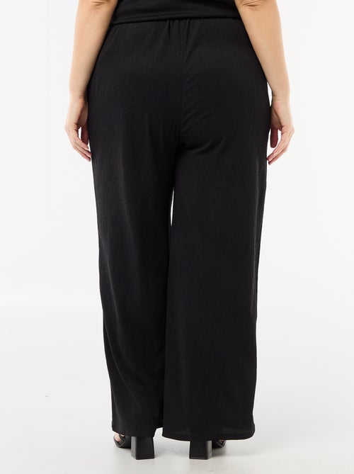 Wide crêpe knit trousers - Kiabi