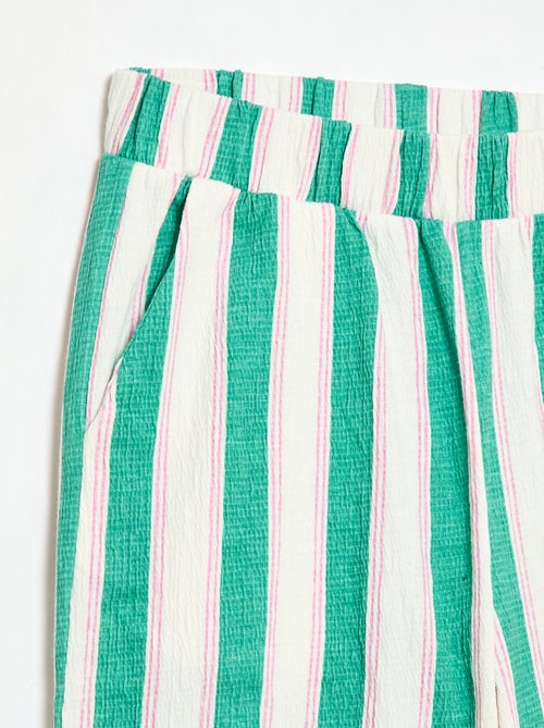 Wide Crêpe Knit Trousers - Kiabi