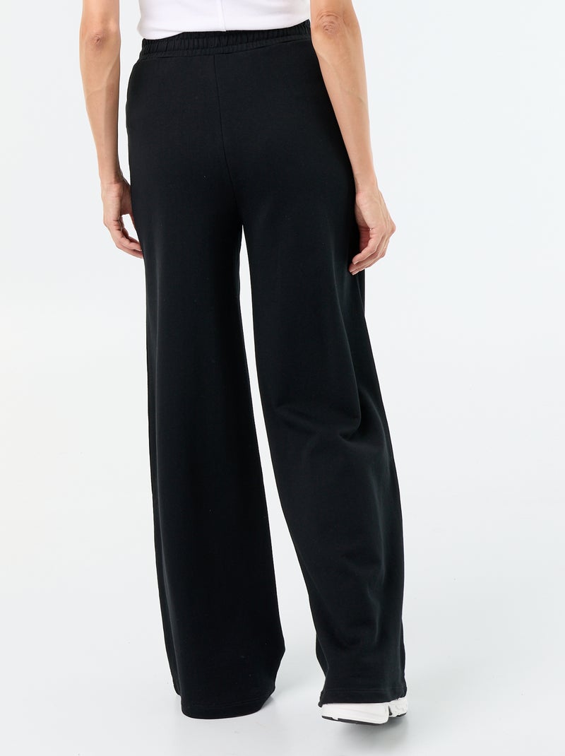 Wide Heavy Knit Jogging Trousers Black - Kiabi