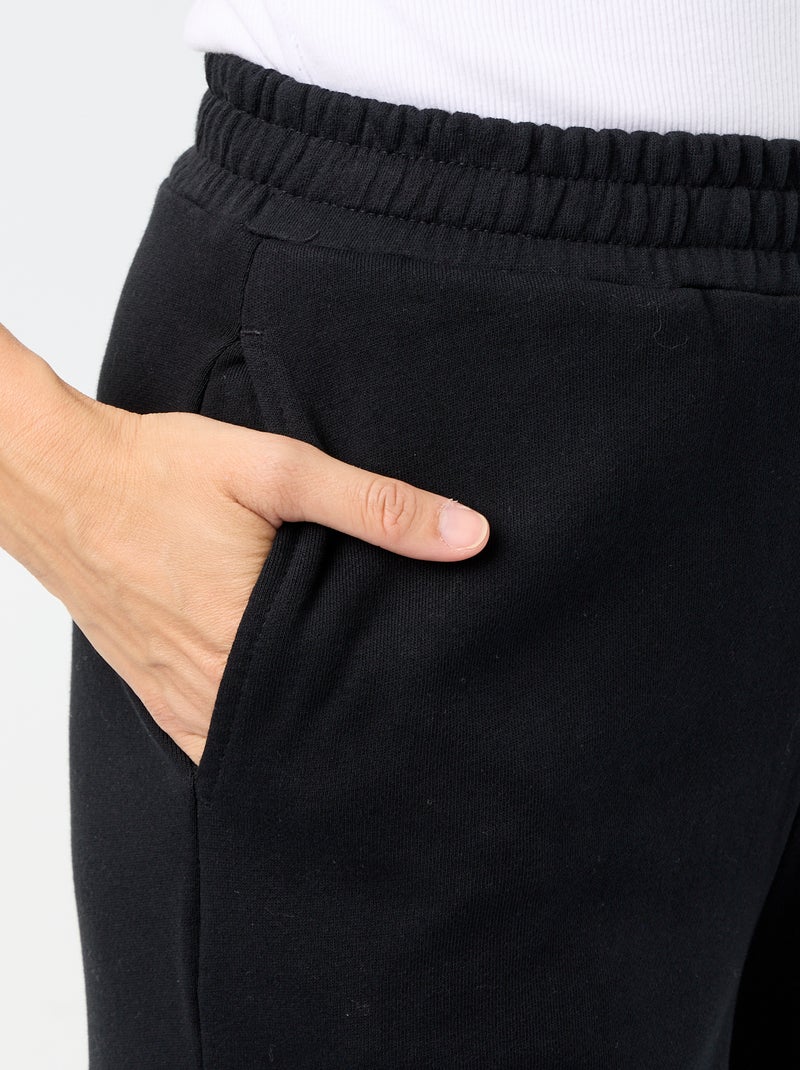 Wide Heavy Knit Jogging Trousers Black - Kiabi