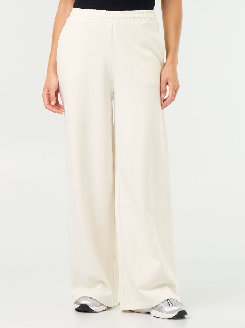 Wide Heavy Knit Jogging Trousers White - Kiabi