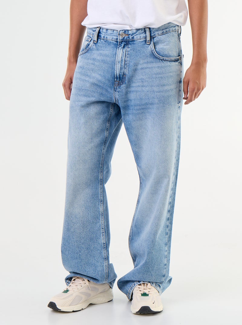 Wide-leg 5-pocket denim jeans Blue - Kiabi