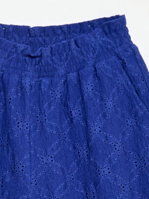 Wide-leg Broderie Anglaise Trousers - Kiabi