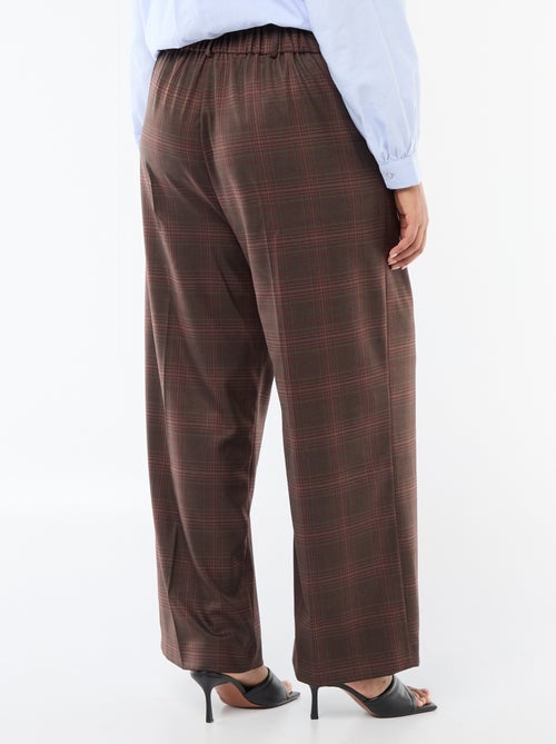 Wide Leg Check Trousers - Kiabi