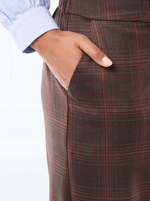 Wide Leg Check Trousers - Kiabi