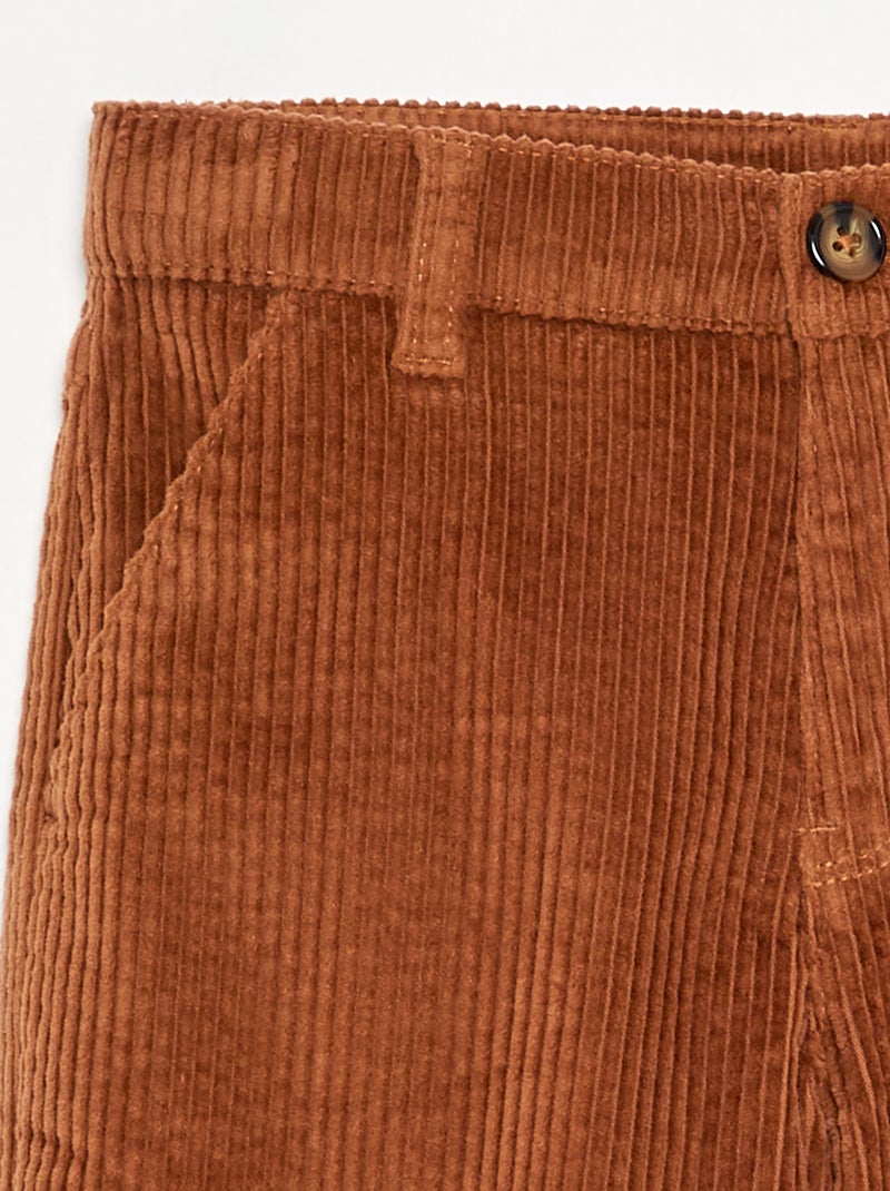 Wide-Leg-Cordhose Braun - Kiabi