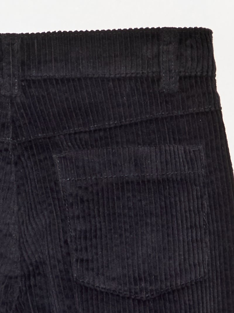 Wide-Leg-Cordhose Schwarz - Kiabi
