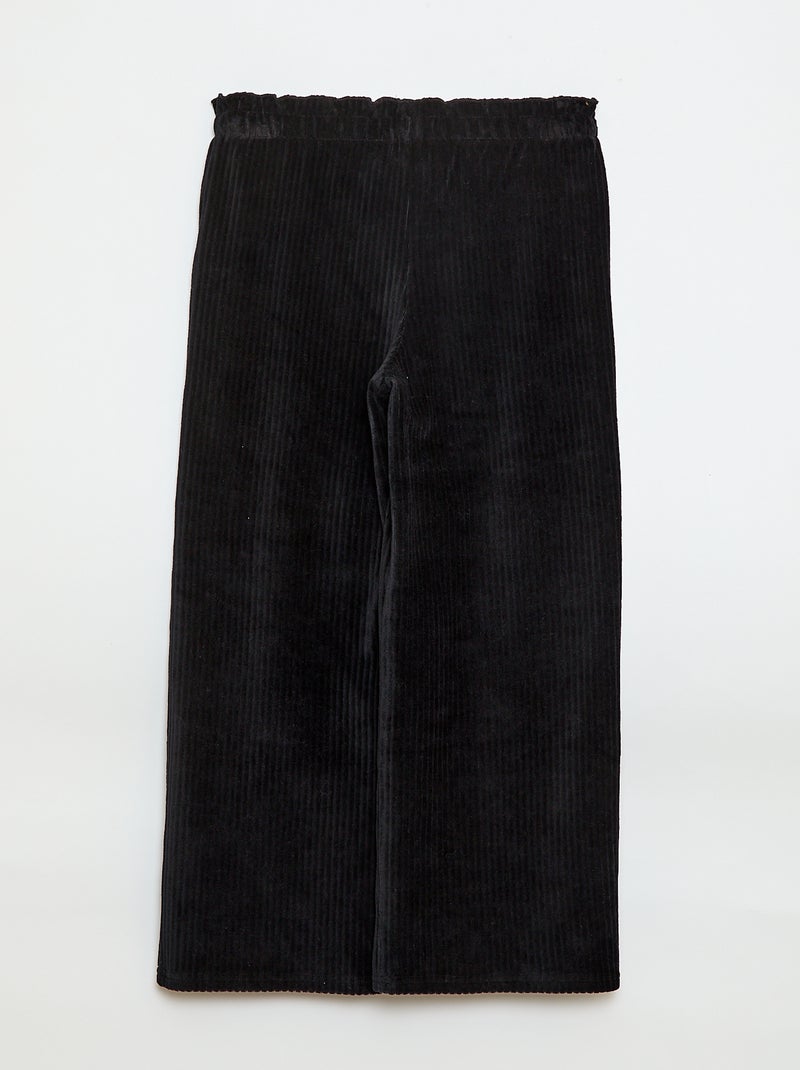 Wide Leg Corduroy Leggings Black - Kiabi