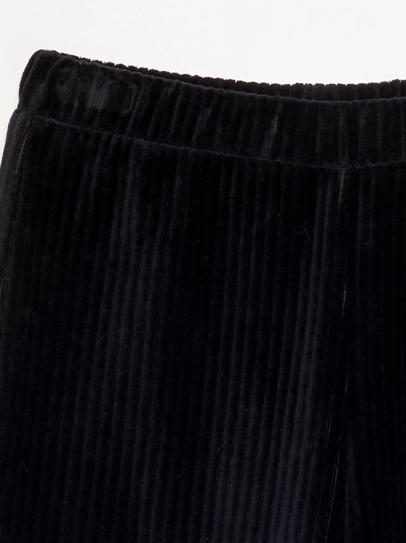 Wide-leg corduroy trousers Black - Kiabi