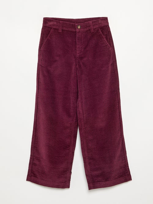 Wide Leg Corduroy Trousers - Kiabi