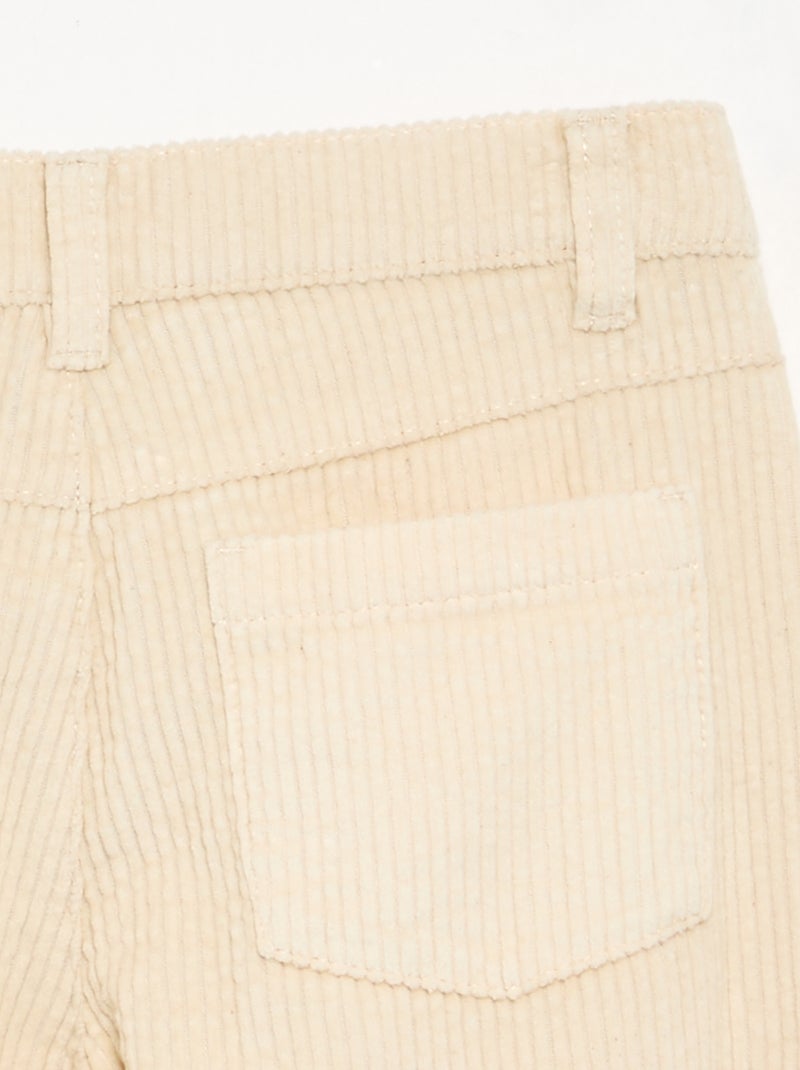 Wide Leg Corduroy Trousers White - Kiabi