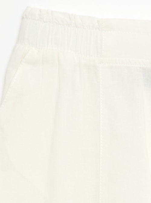 Wide Leg Cotton Blend Trousers - Kiabi