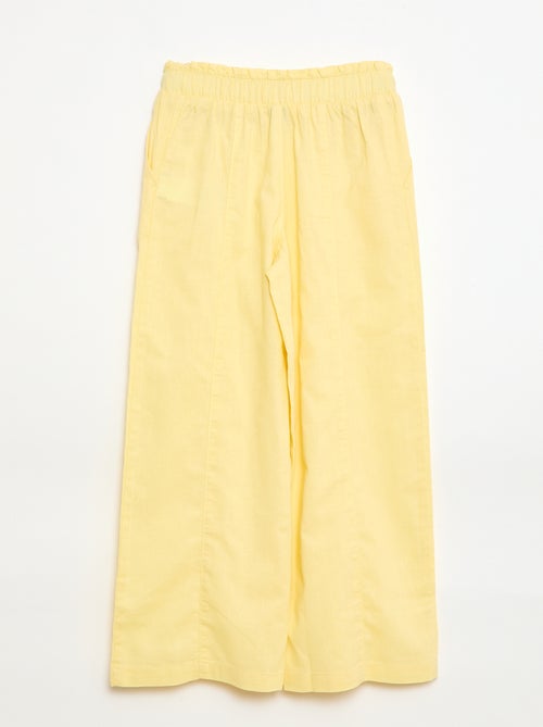 Wide Leg Cotton Blend Trousers - Kiabi