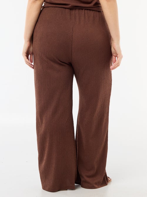 Wide-Leg Crepe Knit Pants - Kiabi