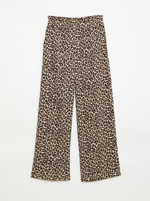 Wide-Leg Crepe Knit Pants - Kiabi