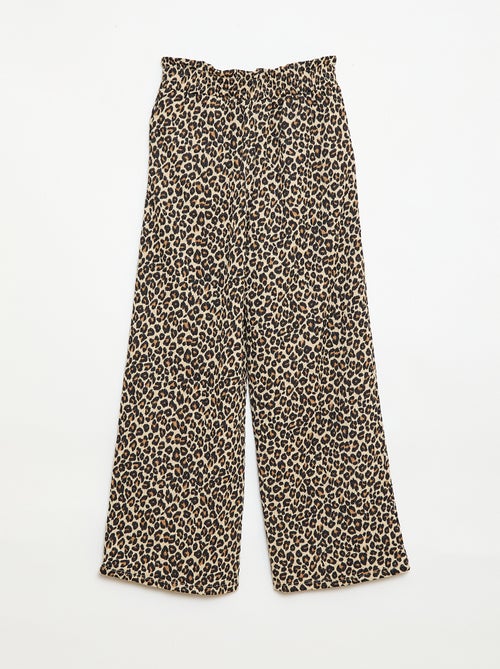 Wide-Leg Crepe Knit Pants - Kiabi