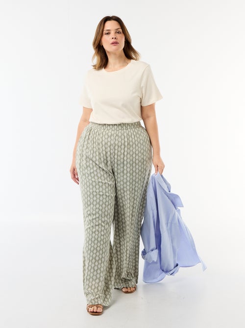 Wide-Leg Crepe Knit Pants - Kiabi