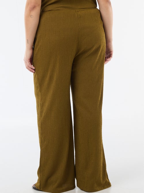 Wide-Leg Crepe Knit Pants - Kiabi